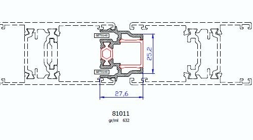 81011 – HP SLICK – Profilo di incontro frontale ante per anta 40 – 45 mm