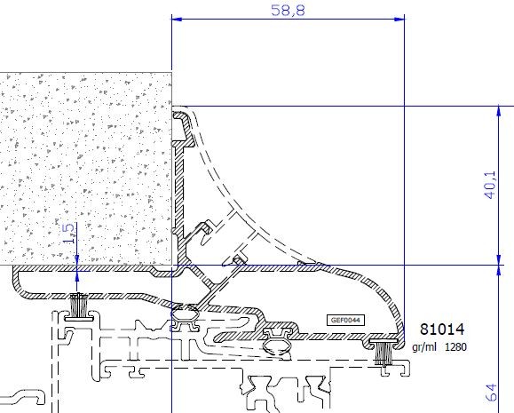 81014 – HP SLICK – Profilo esterno di chiusura monorotaia
