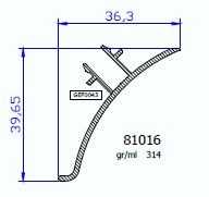 81016 – HP SLICK – Profilo copri viti per 81014 e 81015
