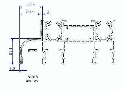 81018 – HP SLICK – Gocciolatoio e guida zanzariera per telai lisci