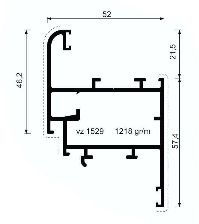 VZ 1529  – Allco 5 – Anta sormonto giunto aperto arrotondata maggiorata