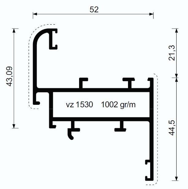 VZ 1530  – Allco 5 – Anta sormonto giunto aperto arrotondata