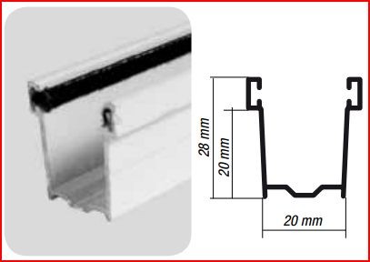 Parelli – GA20M cod.236 – Guida in alluminio 20×28 MM con spazzolino inserito a misura