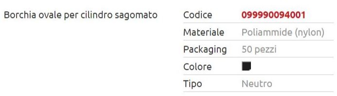 Esinplast – 0094 – Borchia ovale per cilindro sagomato nero